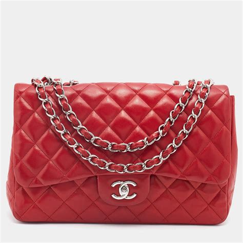 chanel red jumbo|Chanel jumbo size.